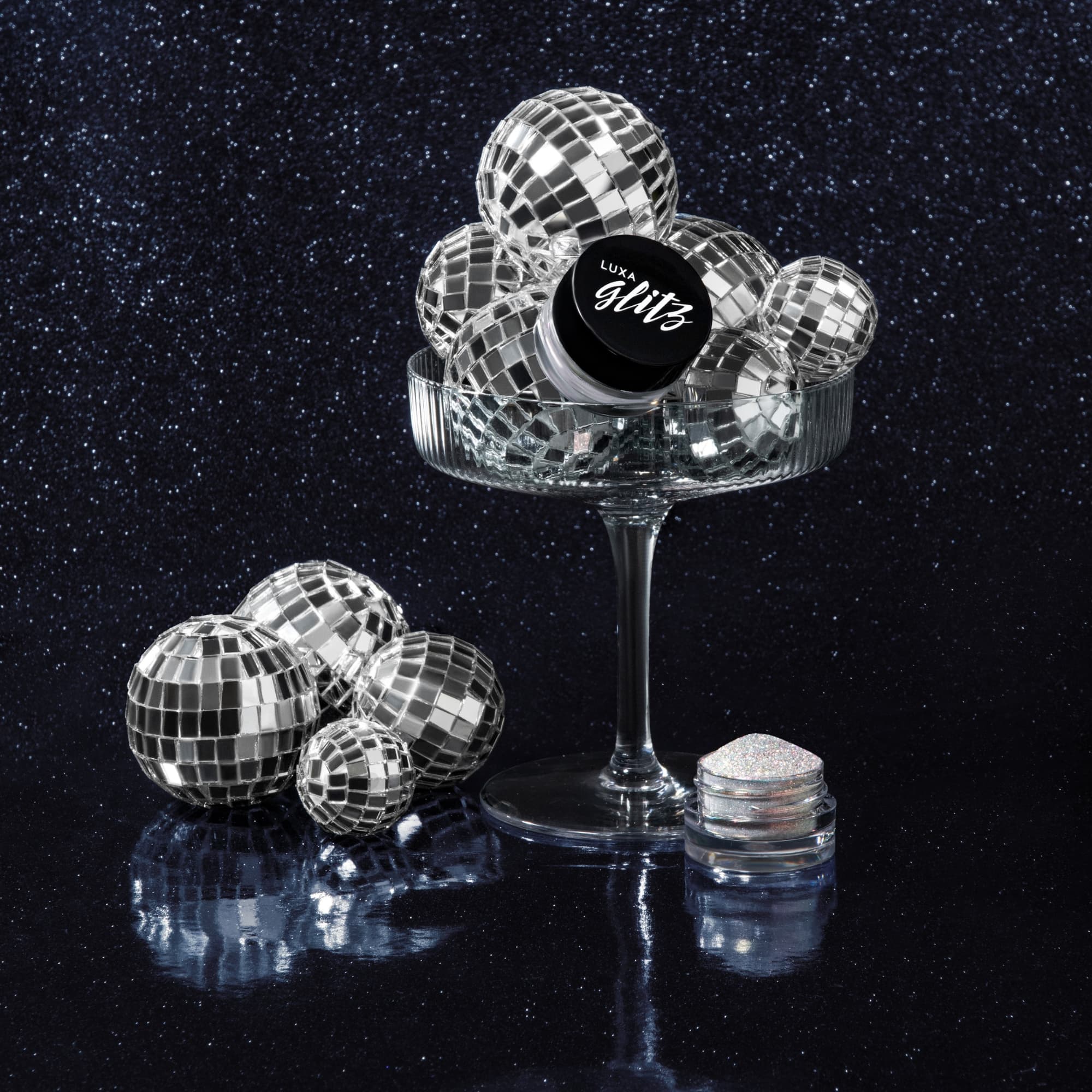LUXA Disco Flash Glitz - Mirror Ball Jars
