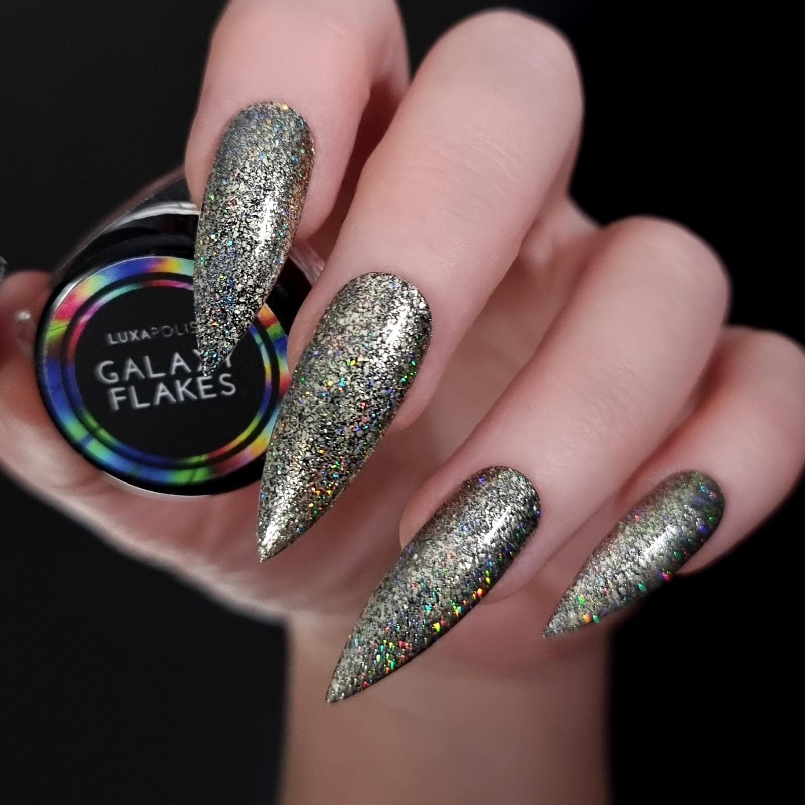 Sagitta Galaxy Flakes - Hand Swatch