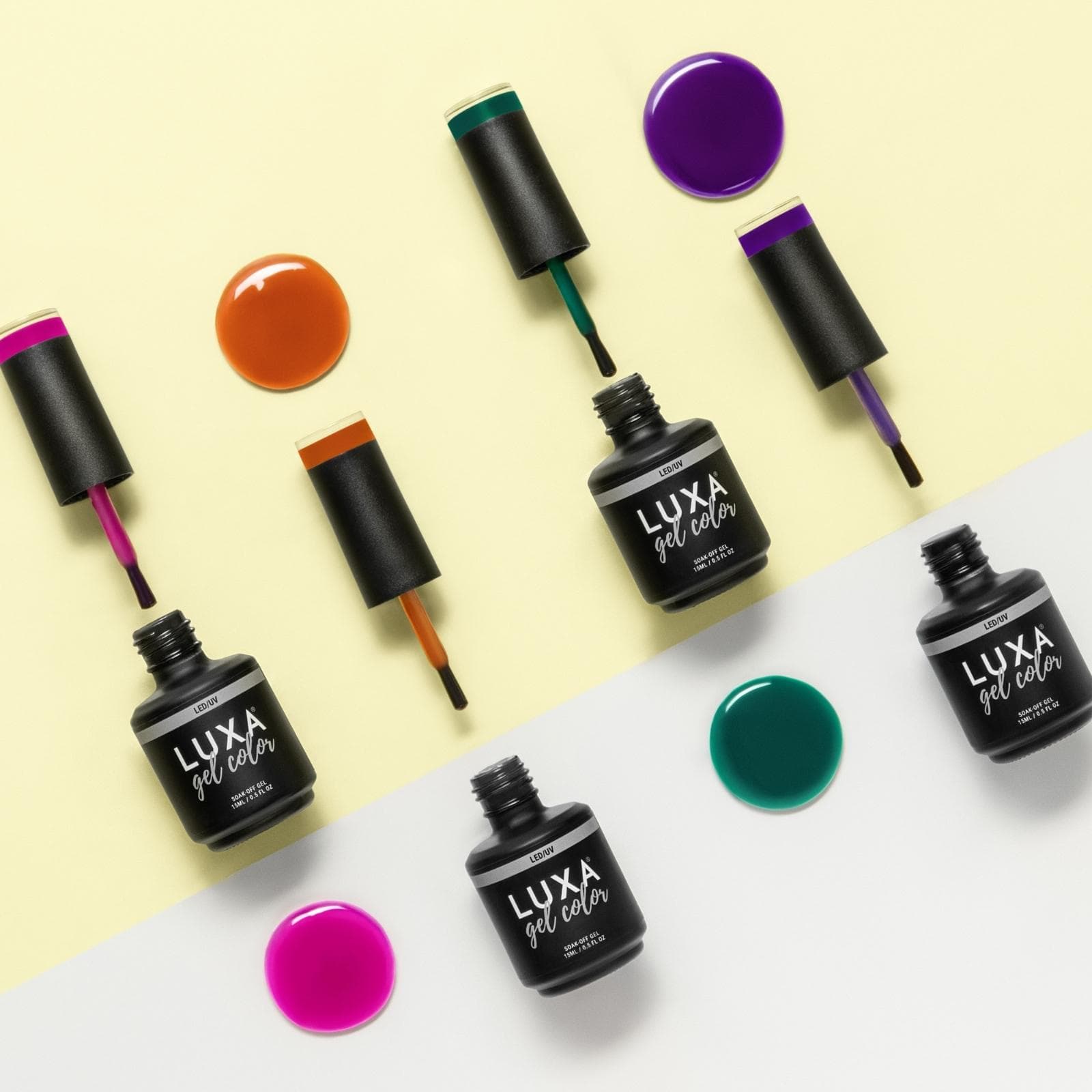 LUXA Glass Colors - Pink, Orange, Green, Purple