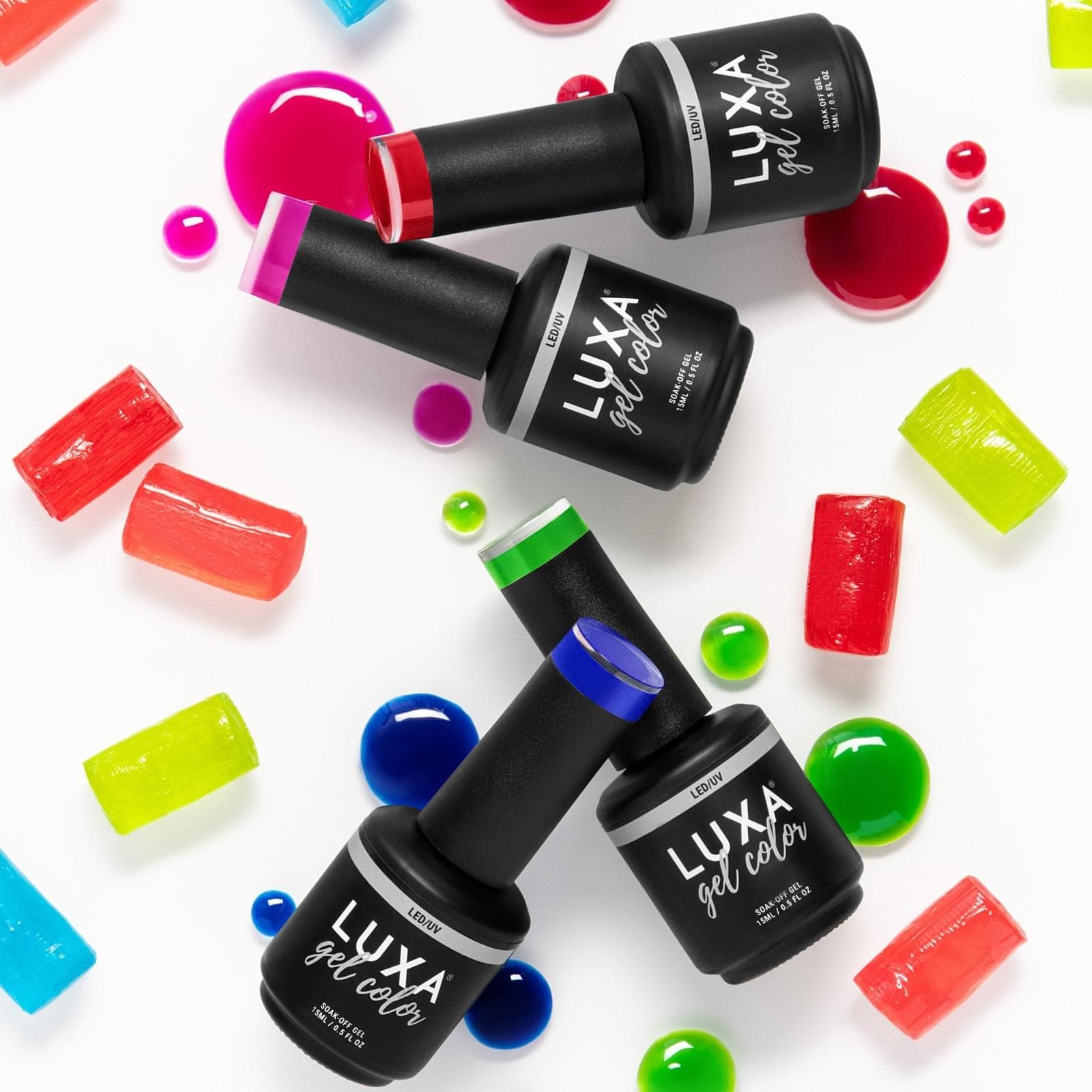 LUXA Glass Colors - Red Pink Lime Blue