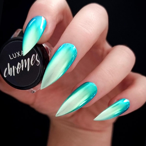 LUXA Nail Art - Opal Ice on Black