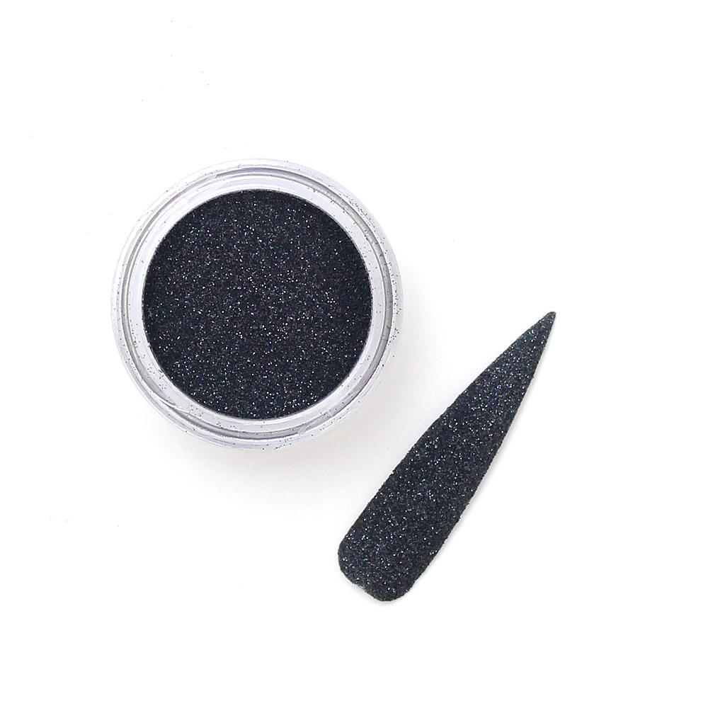 Laser Charcoal: Ultra Fine Black Holographic Nail Glitter